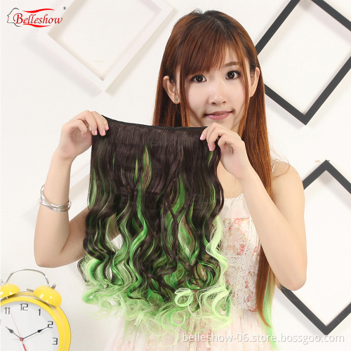 Hot sell kinky curly synthetic hair extension no-remy clip in hair extensions best clip in ponytail